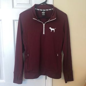 Pink quarter zip sweatshirt